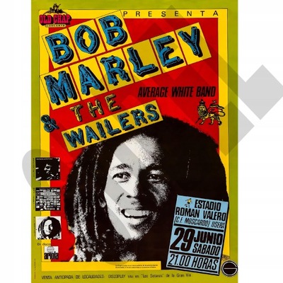 Plakat Bob Marley z koncertu / okładka albumu A3