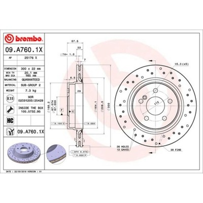 DISCO DE FRENADO BREMBO 09.A760.1X  