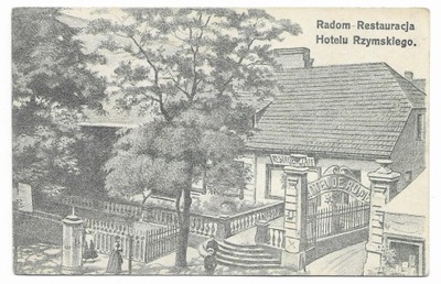 Radom Restauracja Hotelu Rzymskiego [pocztówka ca 1915]