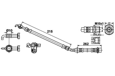 ATE CABLE DE FRENADO PARTE DELANTERA P DL 262 498MM 215MM SR 10MM M10X1 SUBARU  