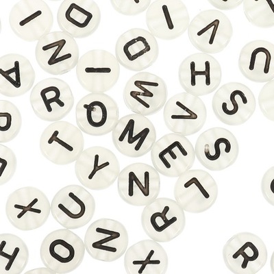 Svietiace korálky s abecedou a písmenom na svietiace náramky LLWL