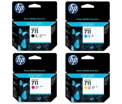 4x tusz HP 711 Black + HP 711 CMY do T120 T520