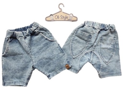 Szorty, spodenki chłopięce dekatyzowane blue jeans - MIMI rozm.104/110