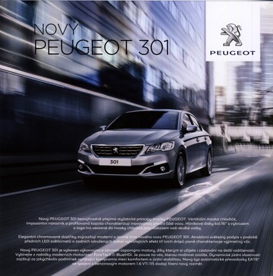 Peugeot 301 prospekt 2017 Czechy 