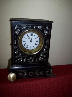 -OBNIŻKA--[@cp] -INKRUSTOWANY--Śliczny zegar Francja XIXw
