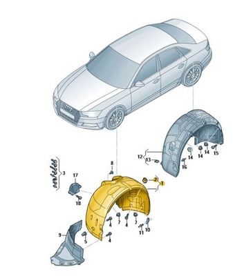 POSPARNIS GAUBTAS SPARNO PRIEK. KAIRYSIS AUDI A4 B9 