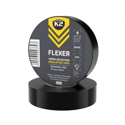 Taśma izolacyjna PVC czarna 19mm x 20m K2 FLEXER