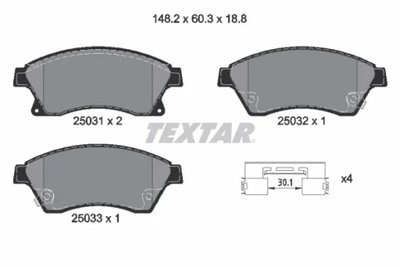 ZAPATAS DE FRENADO EPAD PARTE DELANTERA 2503181/TEX  