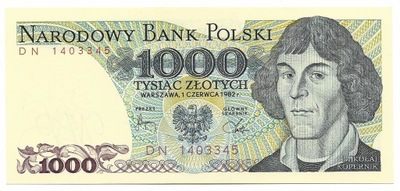 1000 Zł M. Kopernik 1982r Seria DN Stan/UNC