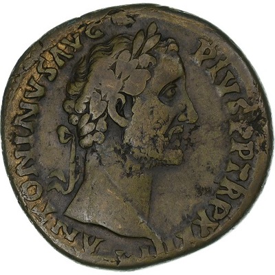 Antoninus Pius, Sestertius, 159-160, Rome, Brązowy