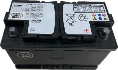 BMW VARTA BATTERY AGM BMW 80AH 800A 2013 YEAR 7555285 7555718