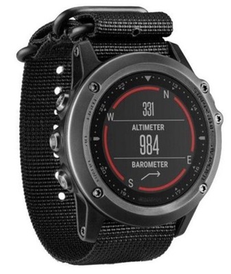 Pasek do GARMIN Fenix 3 NYLON nylonowy CZARNY