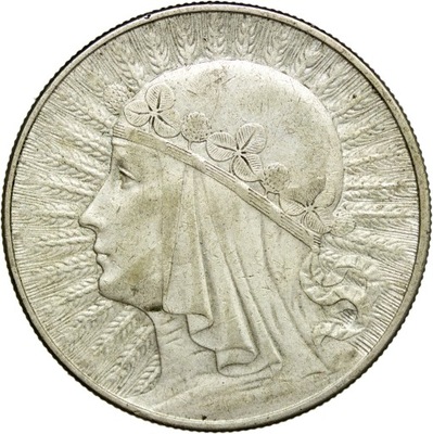 Polska, II RP, 10 złotych 1933, Głowa kobiety, st. 3+