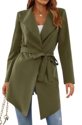 SHEIN PŁASZCZ DAMSKI KLASYCZNY KHAKI BASIC 38 VKK