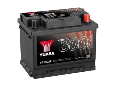 АККУМУЛЯТОР YUASA YBX3000 SMF 12V 60AH 550A(EN) R+