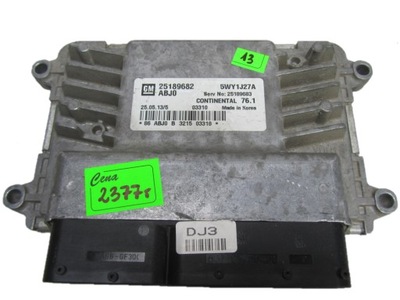 CHEVROLET CRUZE COMPUTER CONTROL UNIT 25189682 5WY1J27A - - GOTOWY  