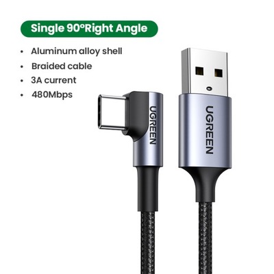 kabel USB C kątowy kabel USB A do typu C 3A szybk