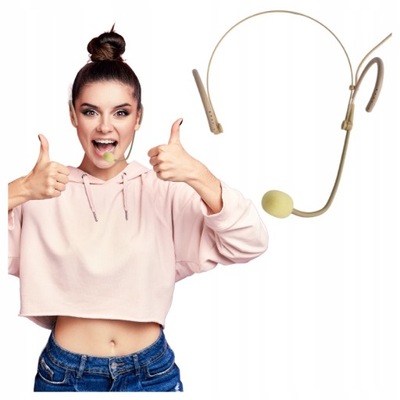 MIKROFON NAGŁOWNY HEADSET CIELISTY NUDE NIEWIDOCZNY PROFESJONALNY