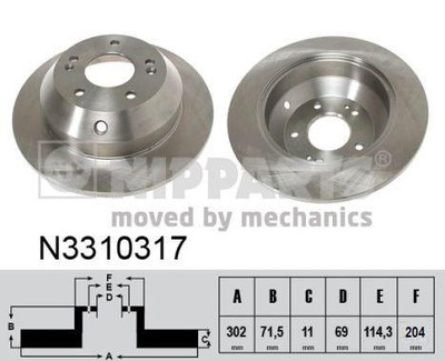 NIPPARTS N3310317 ДИСК ГАЛЬМІВНИЙ (1 ШТУКА)