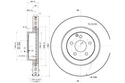 BREMBO ДИСКИ ТОРМОЗНЫЕ ТОРМОЗНЫЕ 2 ШТУКИ. ПЕРЕД MERCEDES CLS C219 E T-MODEL S211