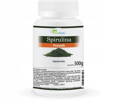 SPIRULINA PROSZEK 300 G 100 % NATURAL ALGA MORSKA