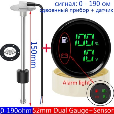 2 W 1 ПОДВІЙНИЙ ПОКАЖЧИК Z СИГНАЛОМ CYFROWYM 0-190 OHM 52MM ПОКАЖЧИК P~28311