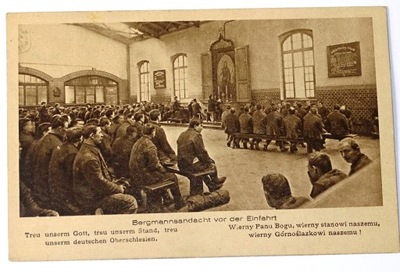 Pocztówka plebiscytowa plebiscyt Śląsk 1921 dwujęzyczna stemple Gliwice
