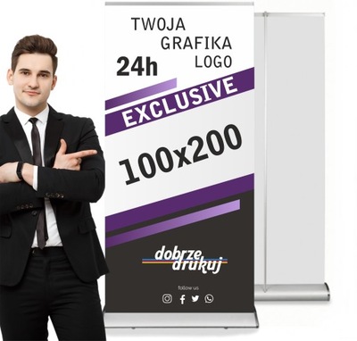 ROLL-UP 100x200, EXCLUSIVE ROLLUP z wydrukiem