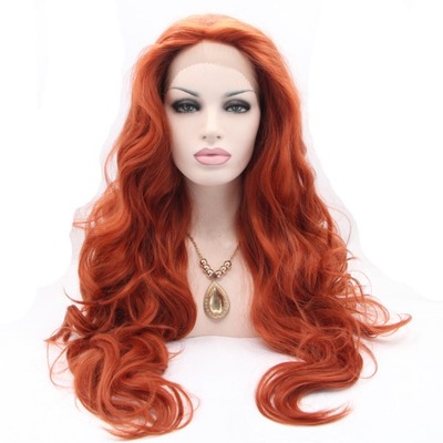 Peruka lace front ciemna rudość rudy 65 cm