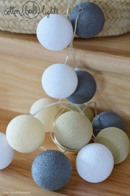 Zestaw lampek Cotton Balls Misty 20 kul