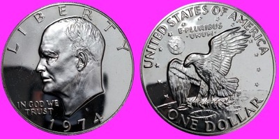 USA 1974-S- Proof Srebrny dolar Eisenhowera /U366