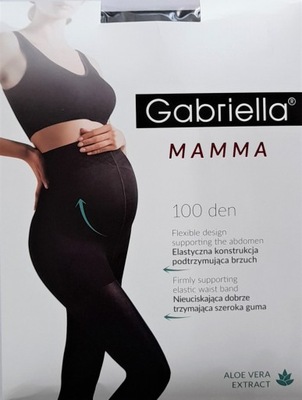 Rajstopy ciążowe Gabriella MAMMA 100 DEN NERO 5/XL