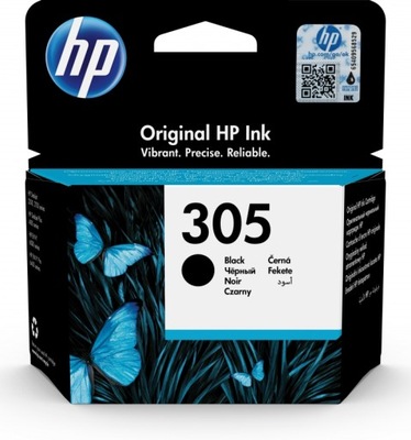 HP 305 Black Original Ink Cartridge Oryginalny