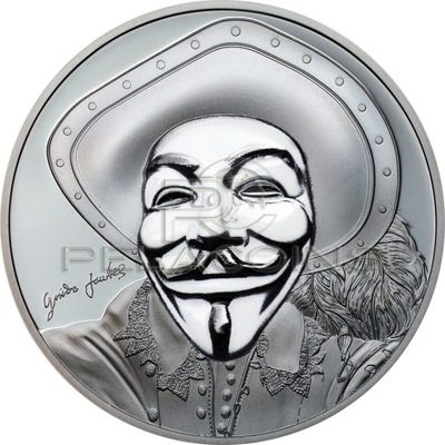 Cook Islands 2017 5$ GUY FAWKES MASK II Anonymous V for Vendetta 1oz Ag