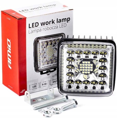 LAMPA ROBOCZA HALOGEN SZPERACZ LED 9-36V 110x110mm