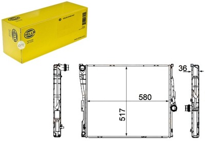 RADUADOR DEL MOTOR HELLA 050036N 050006N 050037N BW  