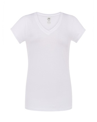 Koszulka Damska bawełniana dekolt serek biała M