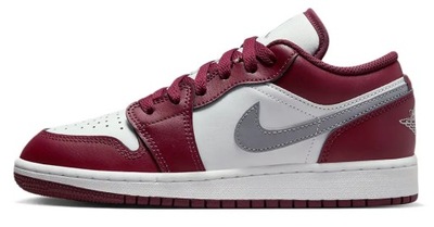 Buty sportowe Nike Air Jordan 1 Low GS "Bordeaux" Bordowe Białe 36.5EU