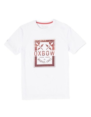 OXBOW Biały t-shirt nadruk k1ternego (XL)
