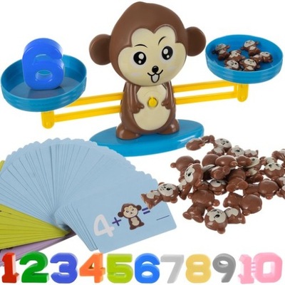 Gra edukacyjna małpka waga szalkowa nauka liczenia dla dzieci do nauki