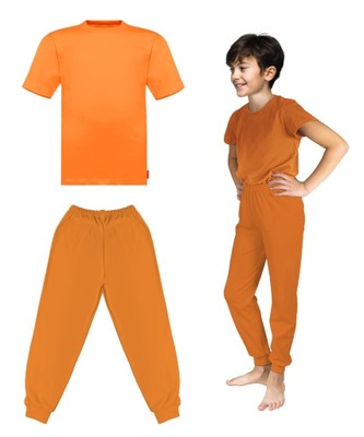 SPODNIE DRESOWE NA WYSTĘP ZESTAW TSHIRT ORANGE 140