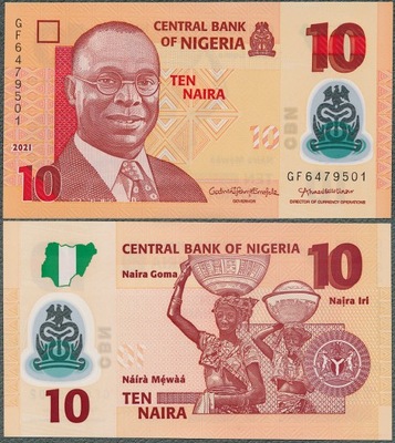 Nigeria - 10 naira 2021 * P39 * polimer