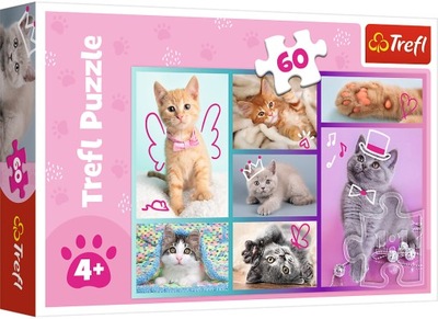 TREFL Puzzle 60 | Słodkie Kociaki | Kotki | Zwierzęta | 17373