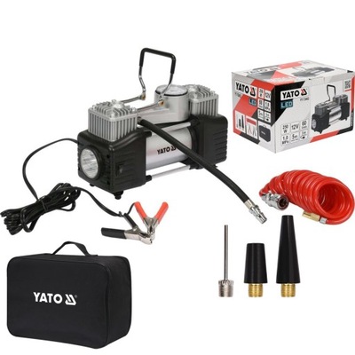 YATO COMPRESOR AUTO CON MANOMETRTEM 12V BOMBA COMPRESOR 250W  