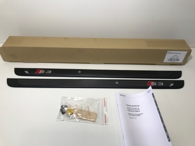 Молдинг поріг підсвічена audi a3 s3 карбон фото №1