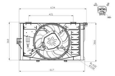 NRF VENTILADOR DEL RADIADOR CON CUERPO BMW I3 I01 ELECTRIC 08.13-  