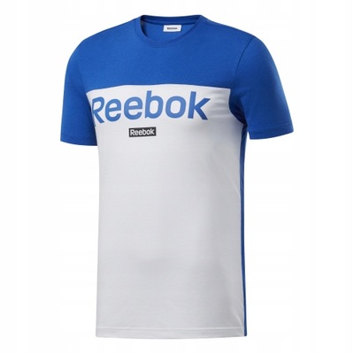 Koszulka T-shirt Reebok FS1642 biało-niebieska XL