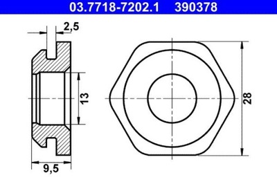 ATE 03.7718-7202.1 Uszczelnienie, króciec przyłącz