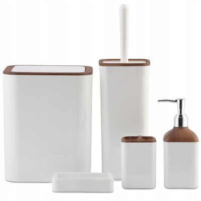 BERRETTI ZESTAW ŁAZIENKOWY DO WC 5 ELEMENTÓW BIAŁY