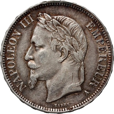 Francja, Napoleon III, 5 franków 1868 A